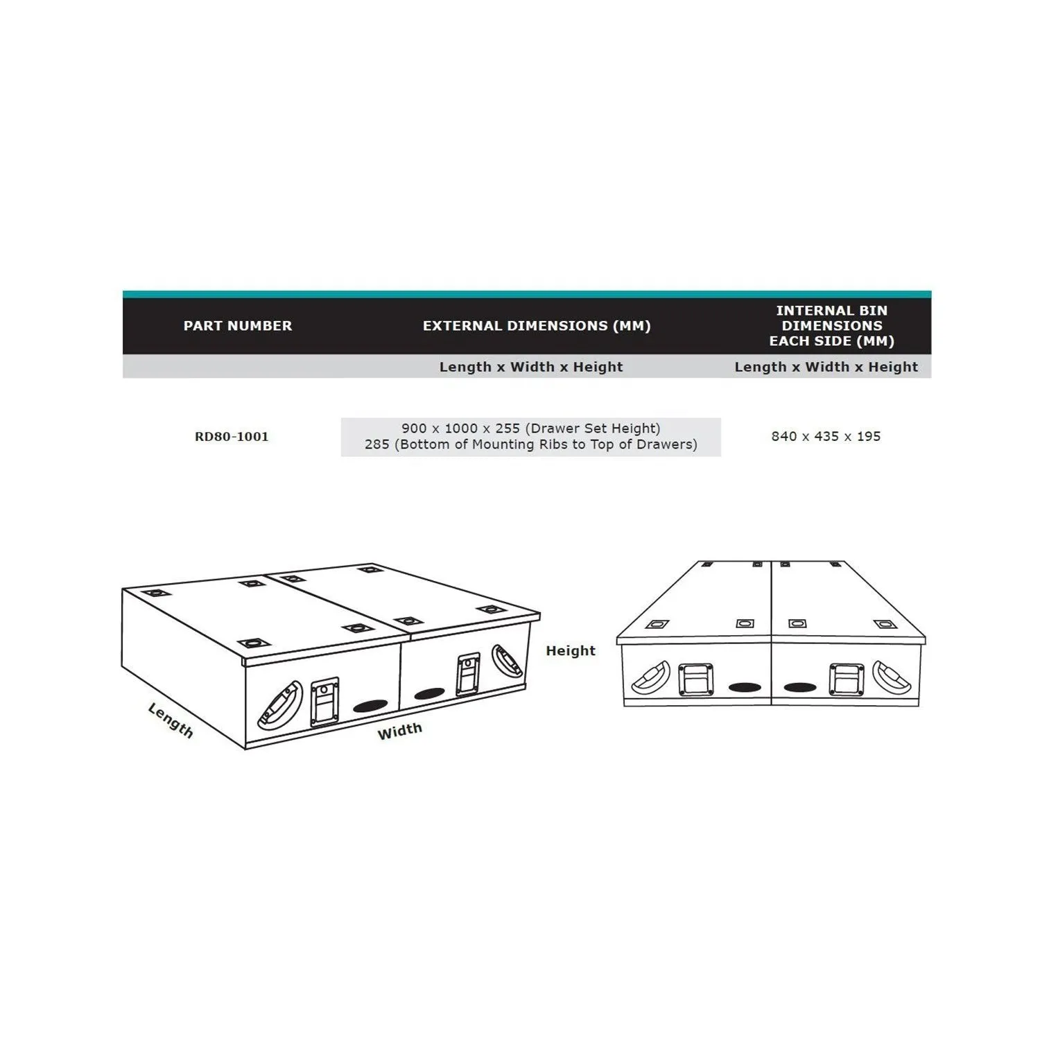 Dobinsons Rear Dual Roller Drawer System for Lexus GX460(without rear A/C system) with Fridge Slide and Side Panels