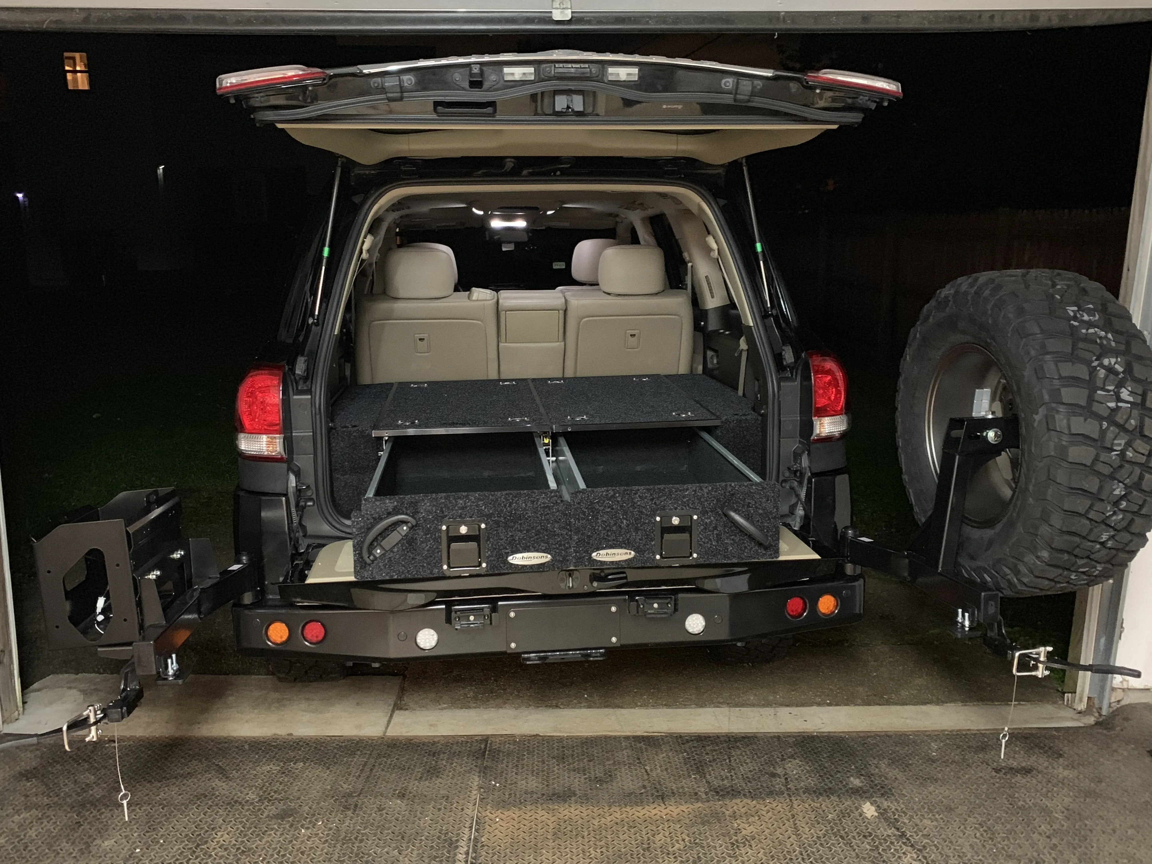 Dobinsons Rear Dual Roller Drawer System for Lexus LX570 2007-2020 with Fridge Slide and Side Panels