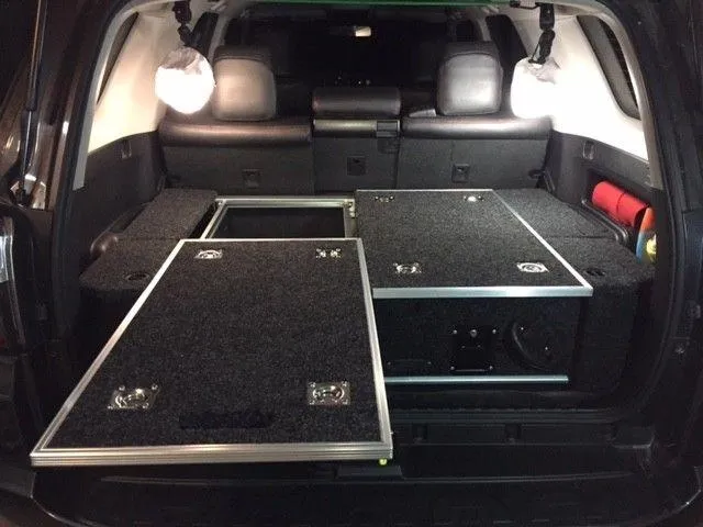 DOBINSONS REAR DUAL ROLLER DRAWER SYSTEM FOR TOYOTA 4RUNNER 5TH GEN 2010-2021 WITH FRIDGE SLIDE