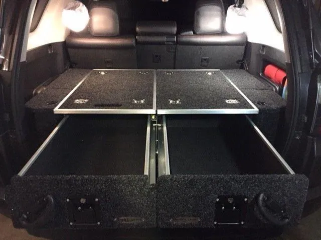 DOBINSONS REAR DUAL ROLLER DRAWER SYSTEM FOR TOYOTA 4RUNNER 5TH GEN 2010-2021 WITH FRIDGE SLIDE