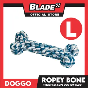 Doggo Ropey Bone Blue Color (Large) Thick Fiber Braided Bone Dog Toy