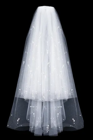 Dolores Simple With Pearls Wedding Veils