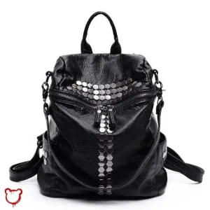 Donnie's PU Black Backpack