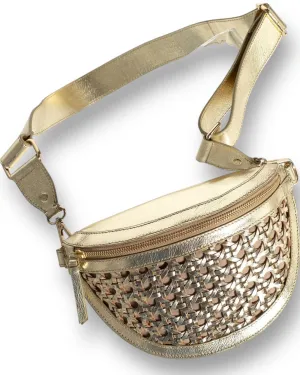 Doris Weave Cross Body Bag | Gold