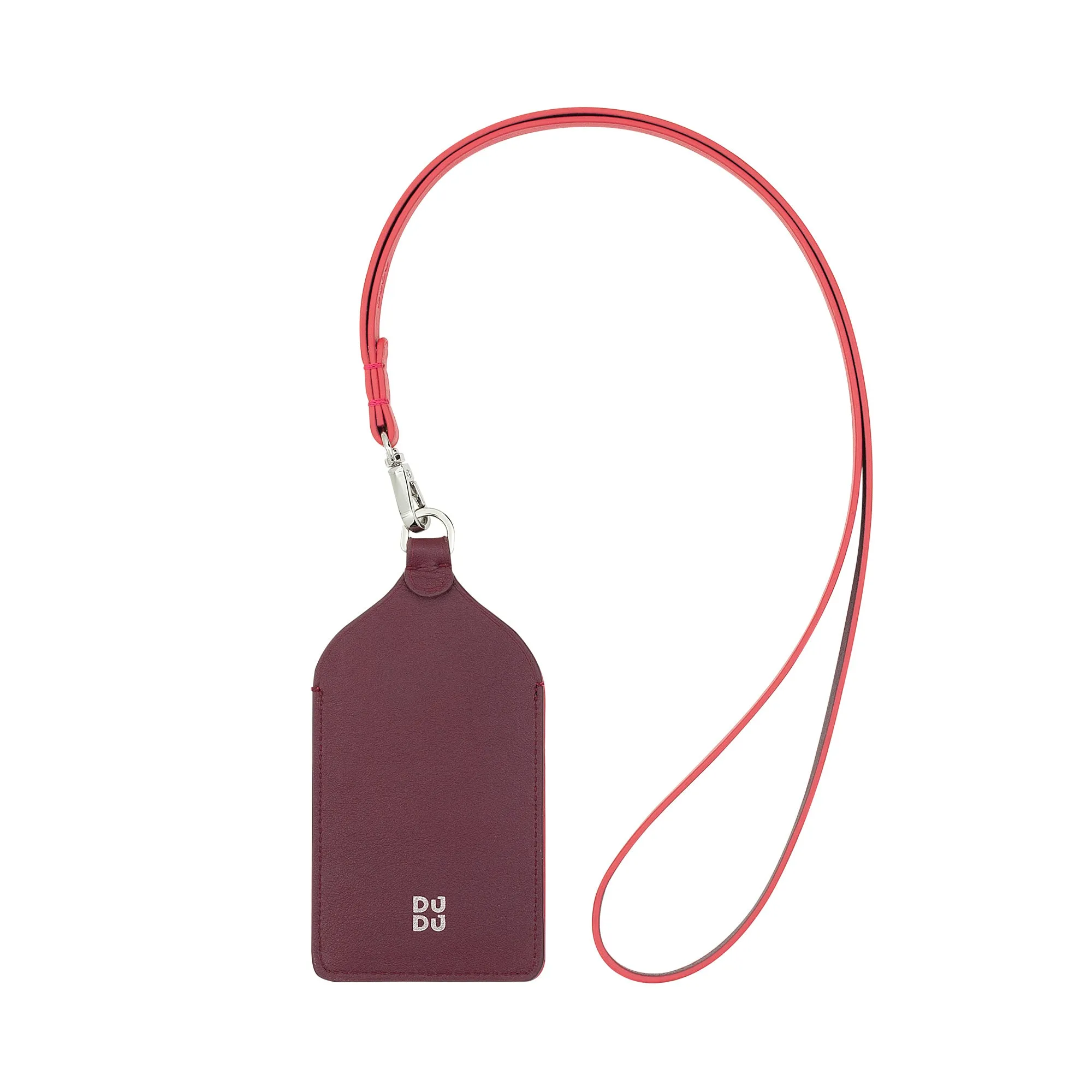DUDU Badage Badge in leather neck, with detachable cord, credit card format door, triggering for fairs of office conferences