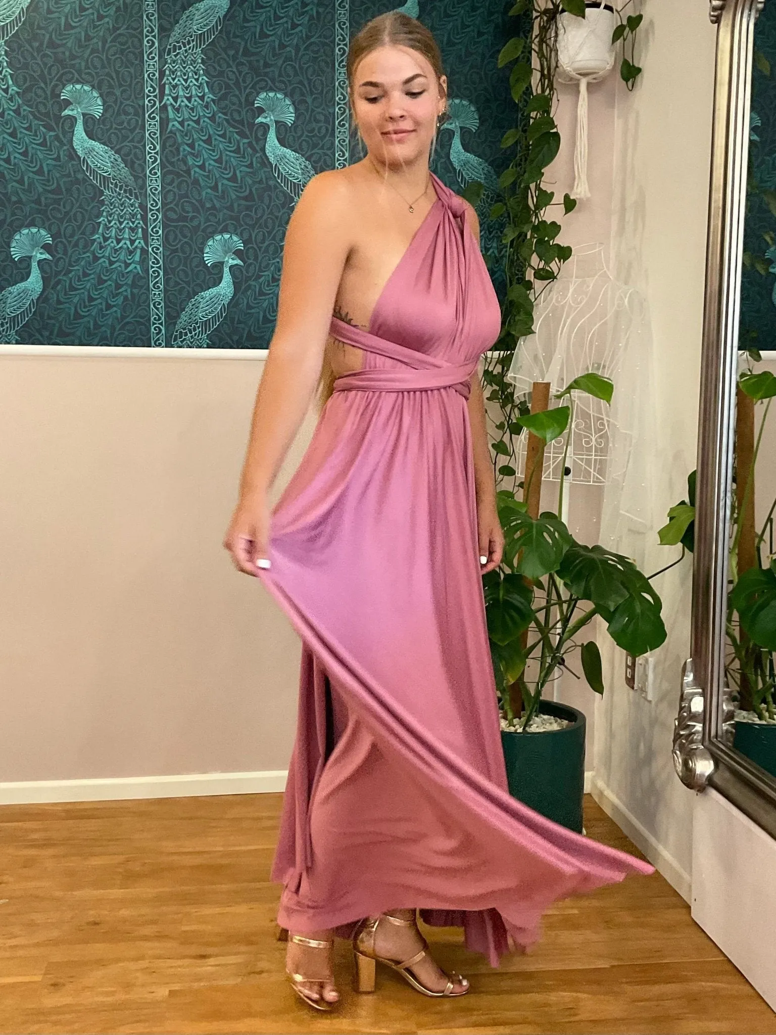 Dusky Rose Convertible Infinity bridesmaid dress Express NZ wide