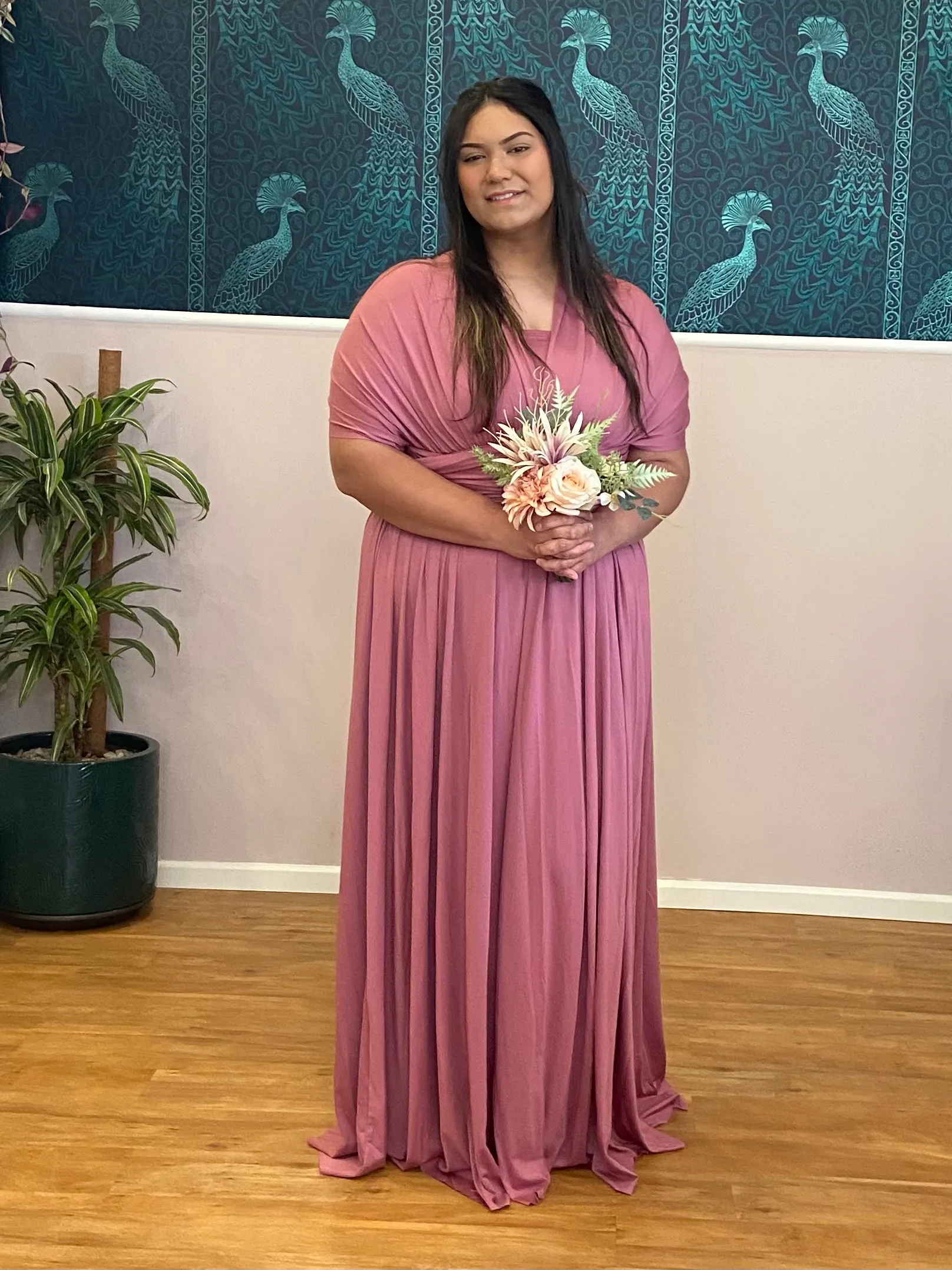 Dusky Rose Convertible Infinity bridesmaid dress Express NZ wide