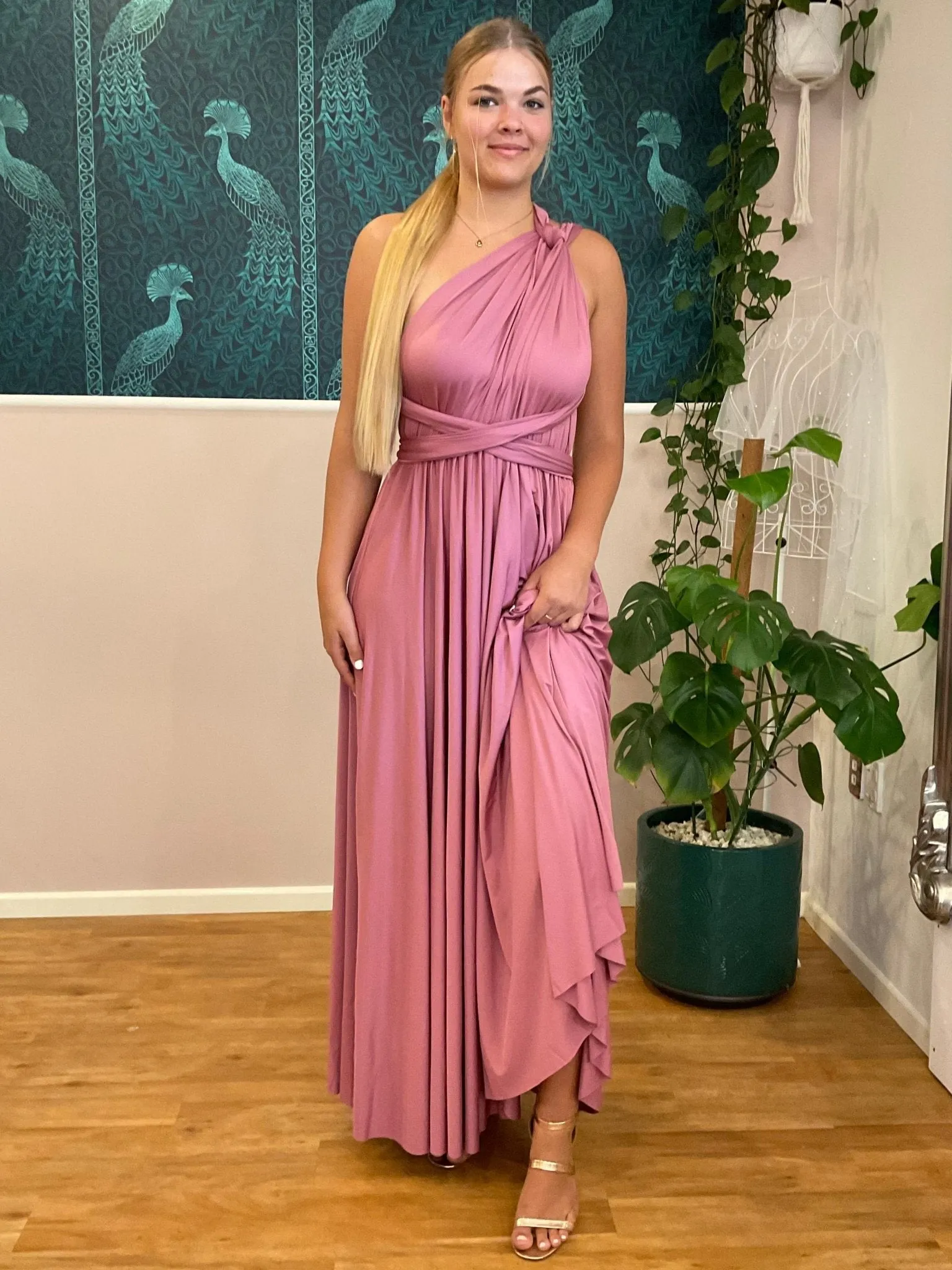 Dusky Rose Convertible Infinity bridesmaid dress Express NZ wide
