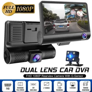 DVR 3 Cameras Lens 4.0 Inch Dual Lens Dash Camera With Rearview Camera and Video Recorder