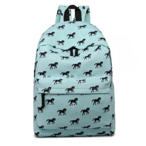 E1401h - Miss Lulu Large Backpack Horse Blue