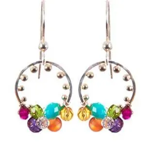 Ella Colorful Gems Aztec Earrings