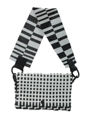 Embellished Baguette Bag in Black and White