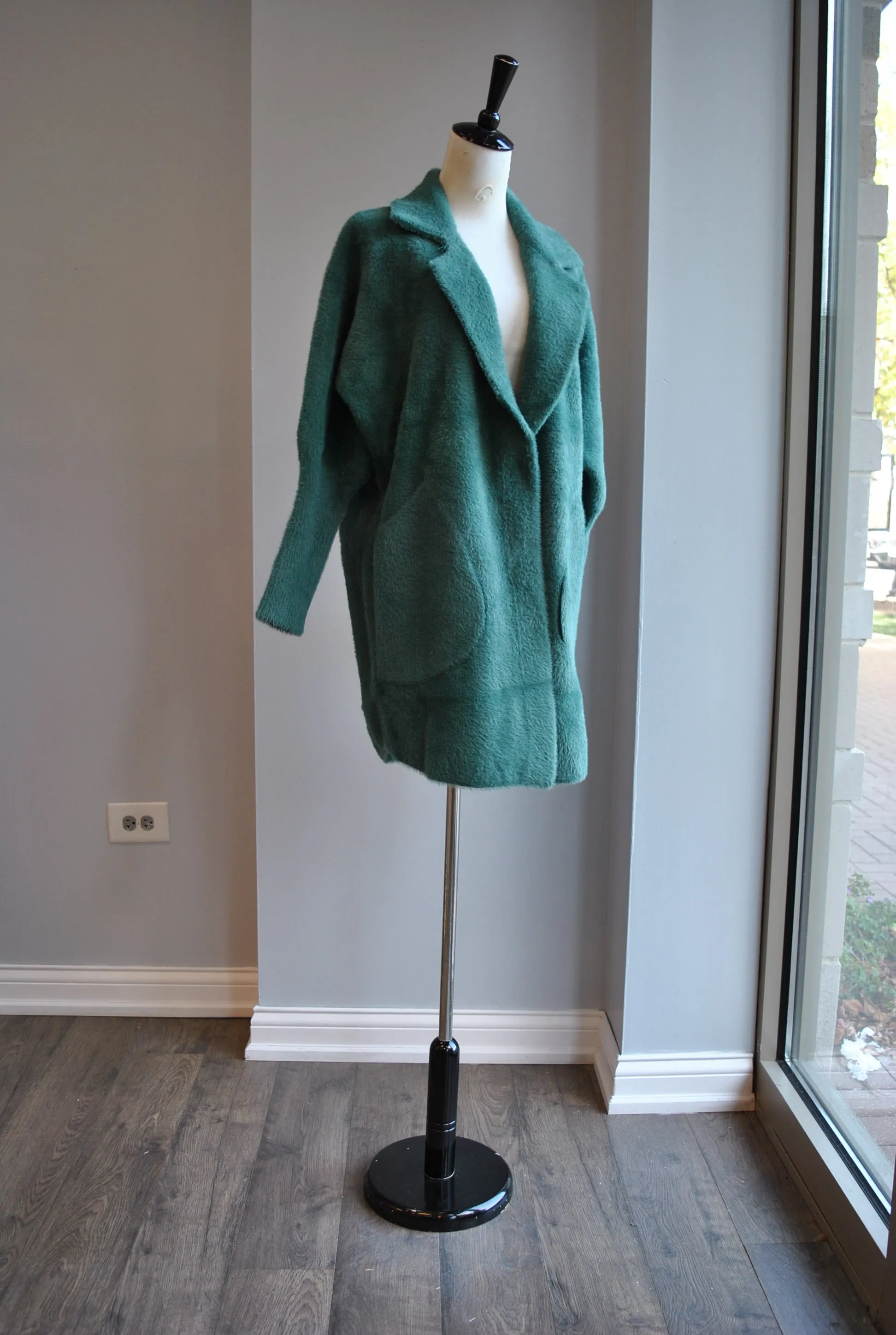 EMERALD GREEN SIMPLE ALPAKA JACKET