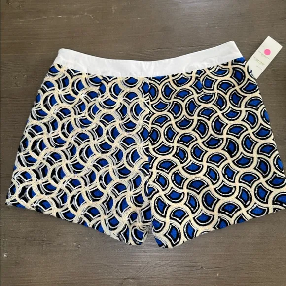 Endless Rose Blue and White Patterned Shorts New with tag