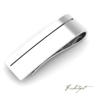 Engraved Sterling Silver Sleek Enamel Money Clip