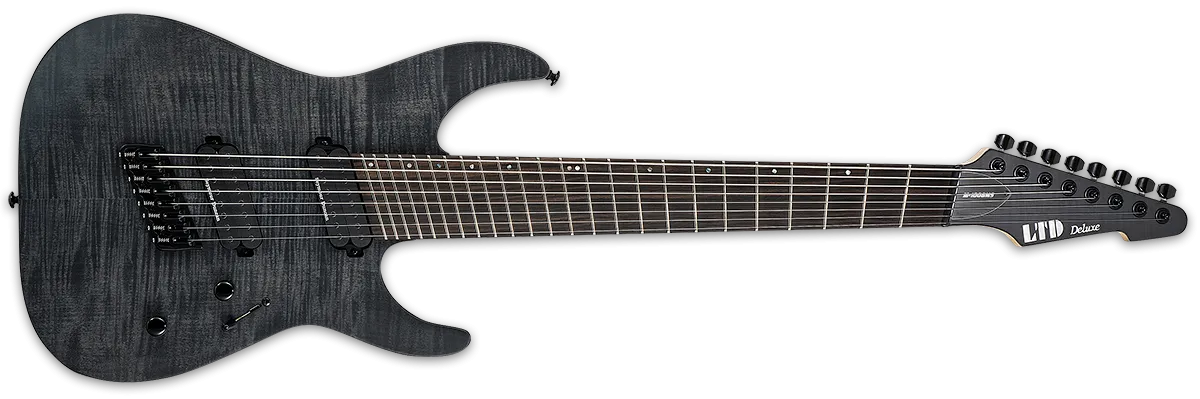 ESP LTD M-1008 8 STRING MULTI-SCALE IN SEE THRU BLACK SATIN