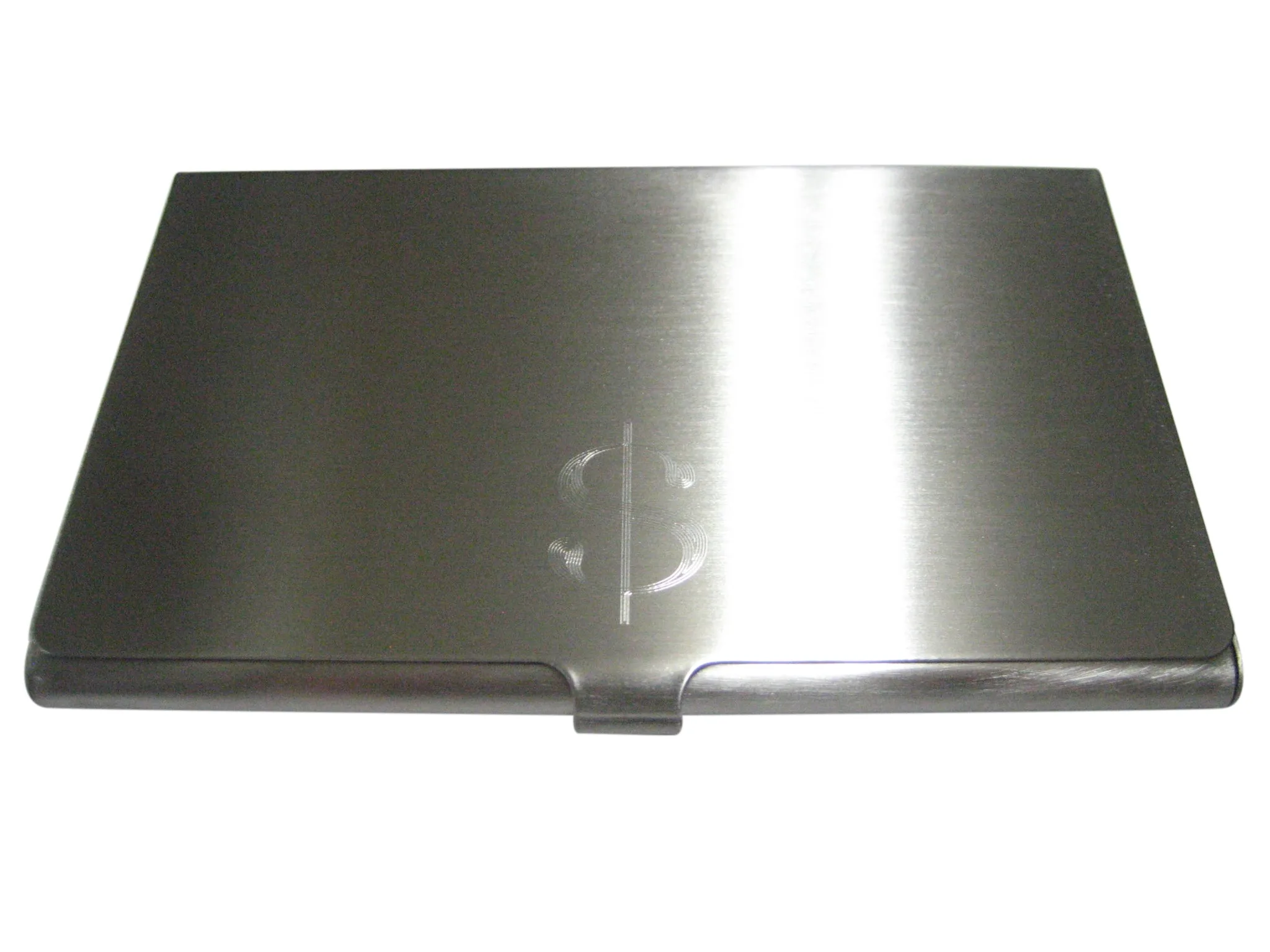 Etched Sleek U.S. Dollar Sign Business Card Holder