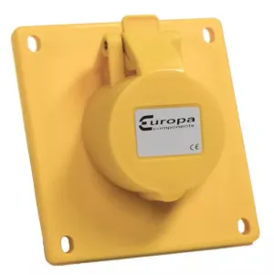 Europa IPSA323F IP44 Socket Angled Panel Mount 110V 2P E 32A 4H