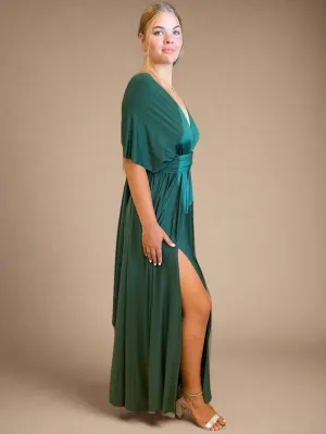 Ever Green convertible Infinity dress with split Express NZ wide