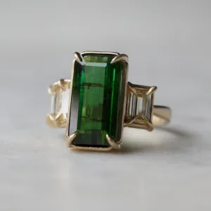 Evergreen Vow Tourmaline   Diamond Vanity Ring