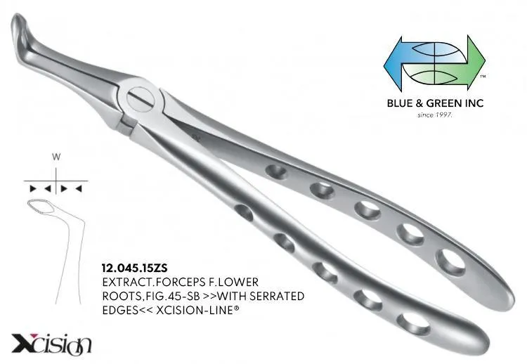 Extraction Forceps, Lower Root and Broken Teeth (12.045.15ZS)