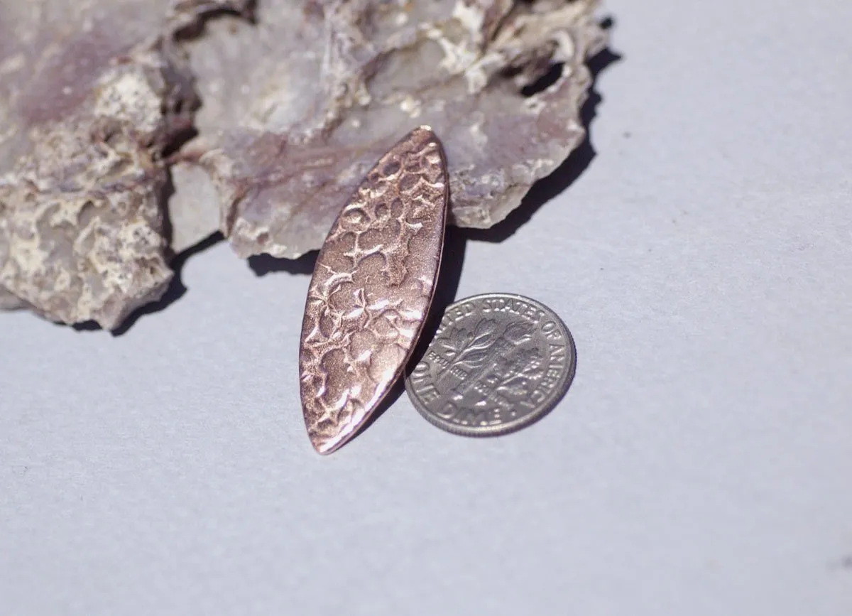 Eye Pointed Oval Blank 38mm x 13mm Antique Hammered Shape Cutout for Enameling Stamping Texturing - Variety of Metals