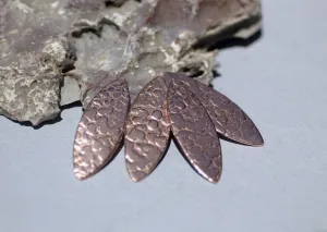 Eye Pointed Oval Blank 38mm x 13mm Antique Hammered Shape Cutout for Enameling Stamping Texturing - Variety of Metals