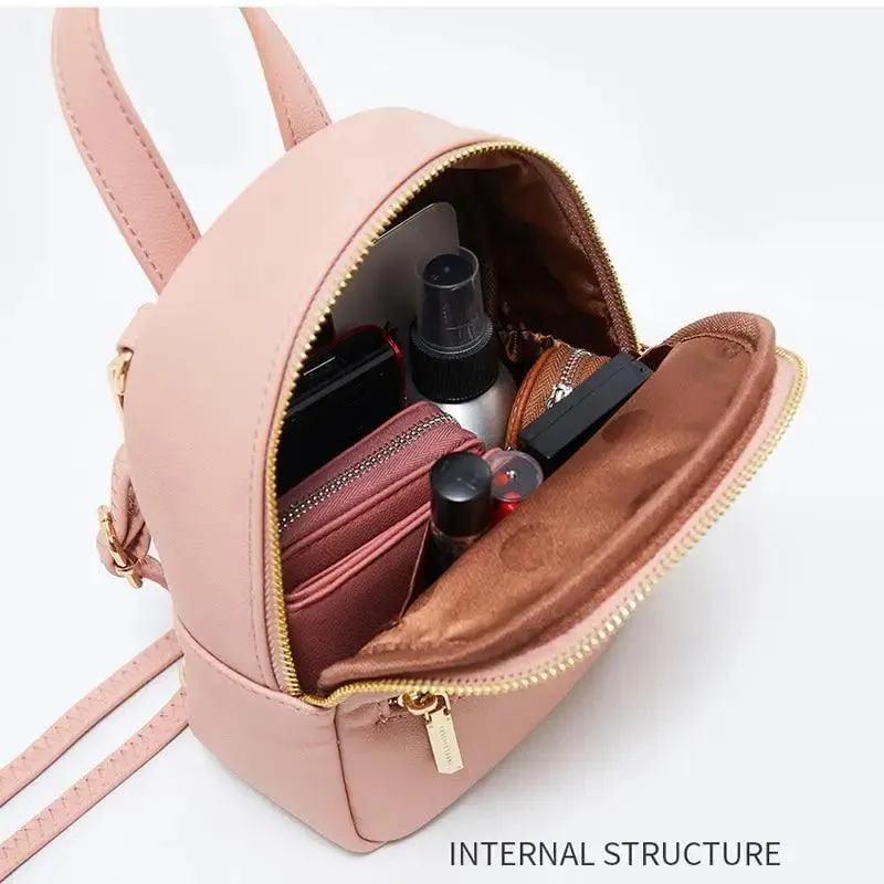 Famous Designer Mini Soft Touch Leather Small Backpack For Female And Girls Fashionable Ladies Bagpack Shoulder Bag