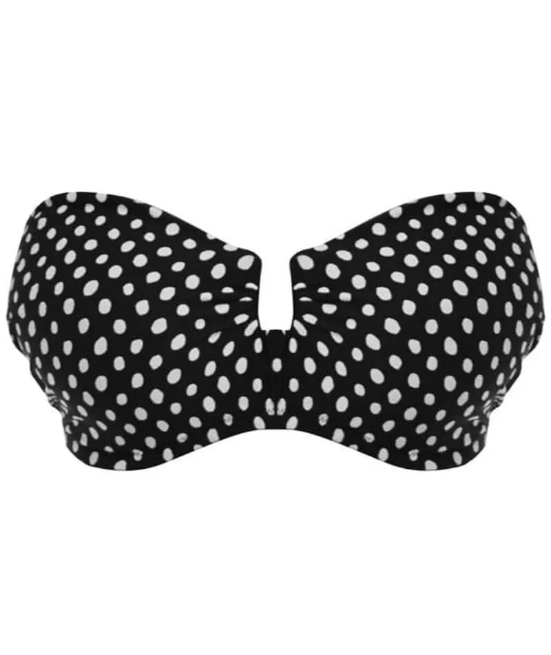 Fantasie Swim Santa Monica Underwire Bandeau Multiway Bikini Top - Black/White