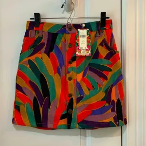 FARM Rio Kiki Nouveau Colorful Corduroy Mini Skirt Size XS Petite