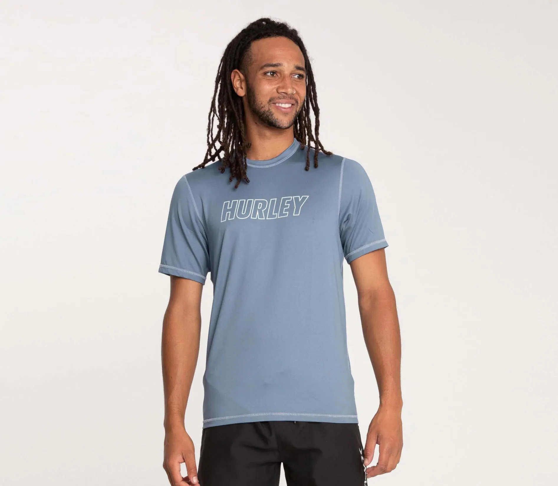 Fastlane Outline Surf Shirt Hurley Mens Short Sleeve Rash Vest