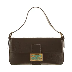 Fendi Black Leather Baguette