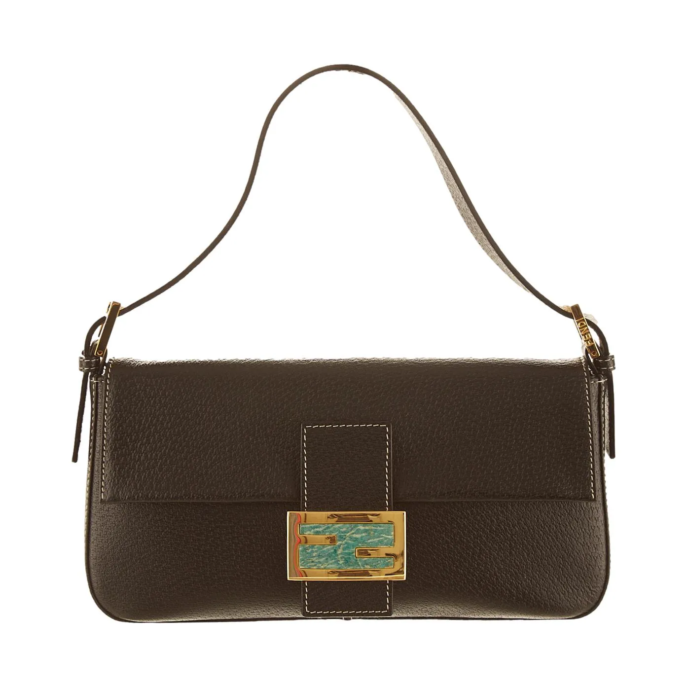 Fendi Black Leather Baguette