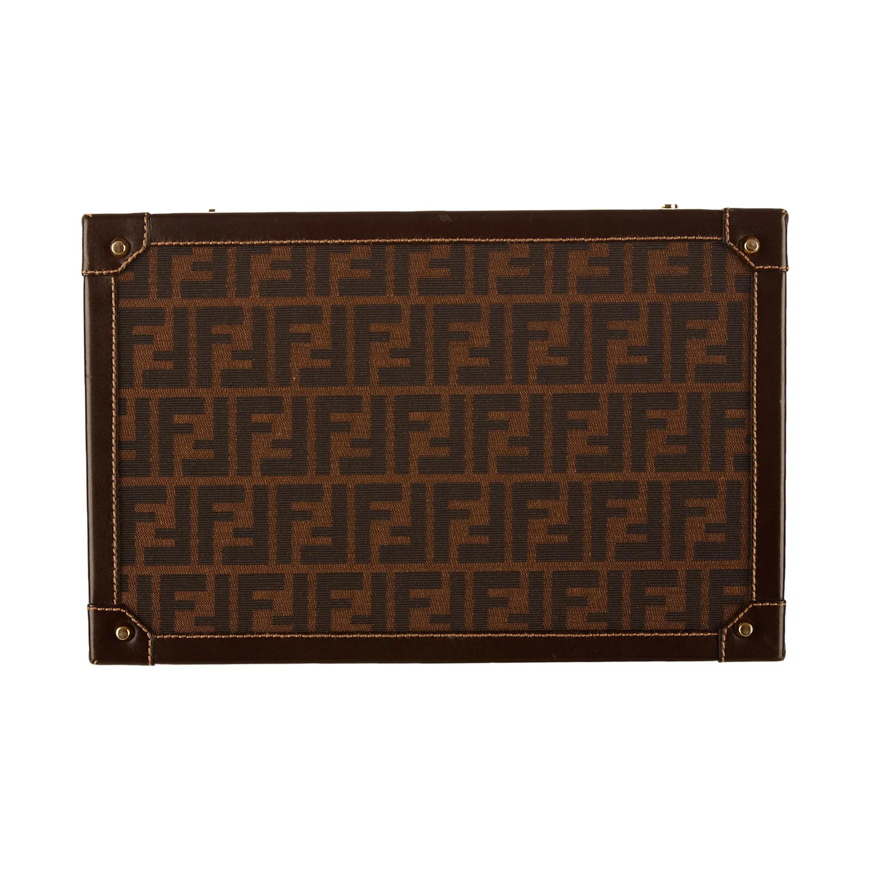 Fendi Brown Logo Jumbo Vanity Bag