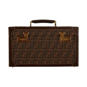 Fendi Brown Logo Jumbo Vanity Bag