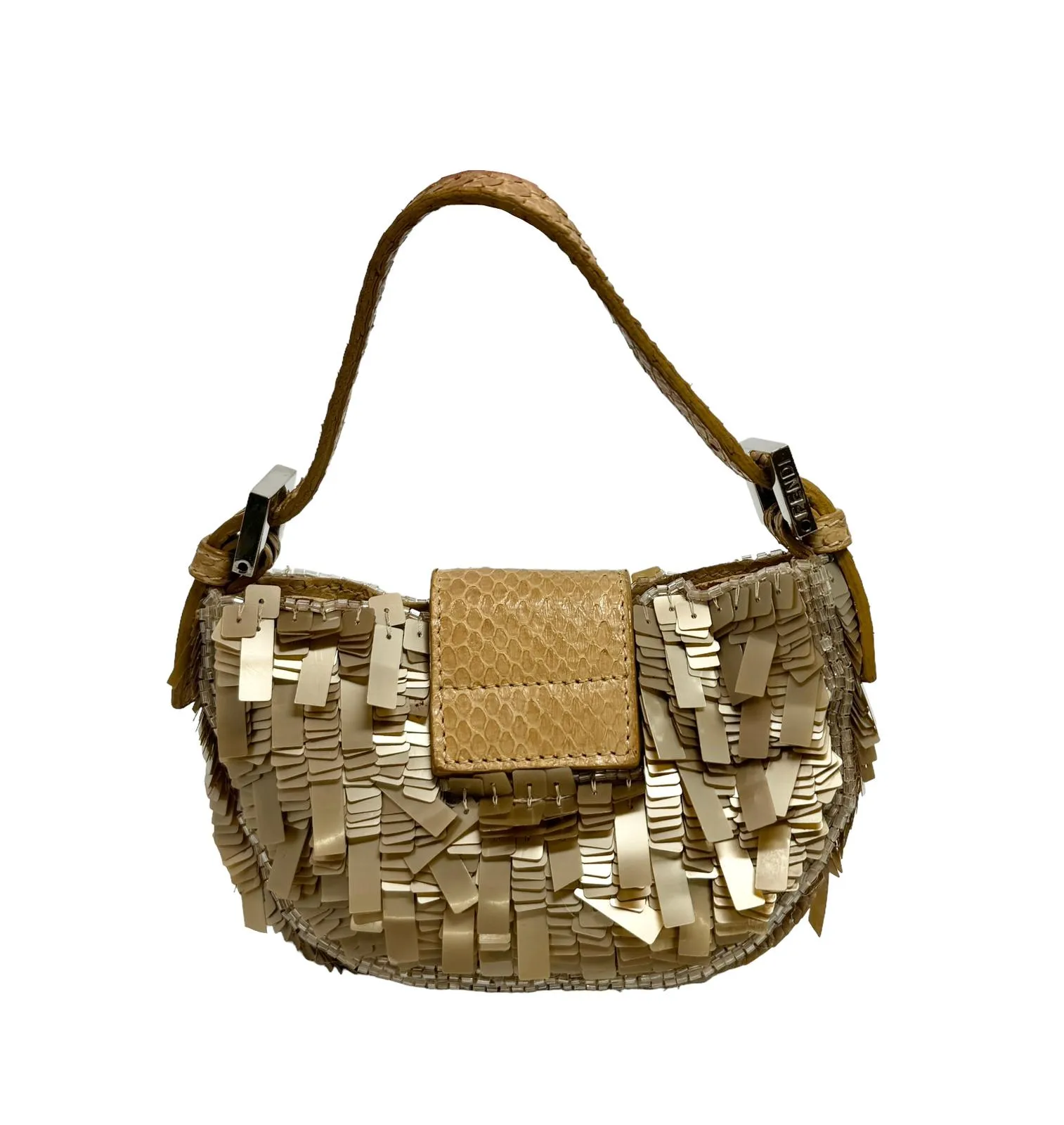 Fendi Gold Sequin Croissant