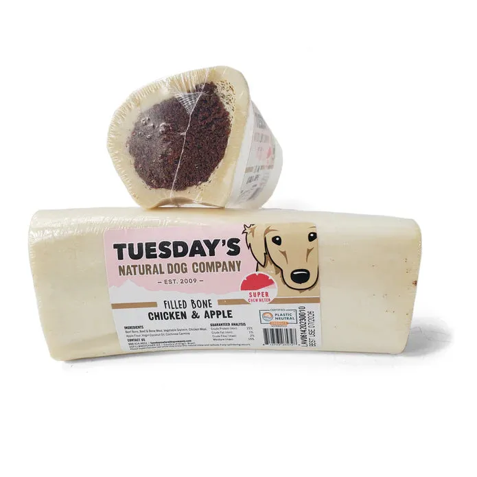 Filled Bone 3" and 5" Tough Dog Chews in a variety of flavors