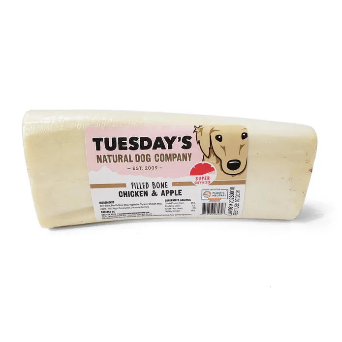 Filled Bone 3" and 5" Tough Dog Chews in a variety of flavors