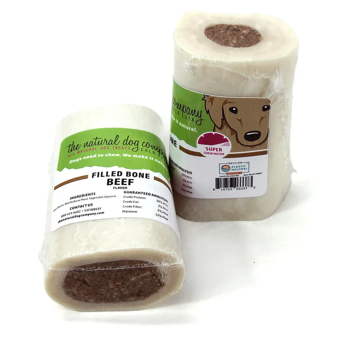 Filled Bone 3" and 5" Tough Dog Chews in a variety of flavors