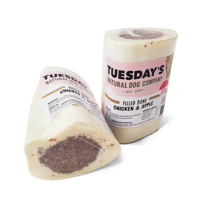 Filled Bone 3" and 5" Tough Dog Chews in a variety of flavors