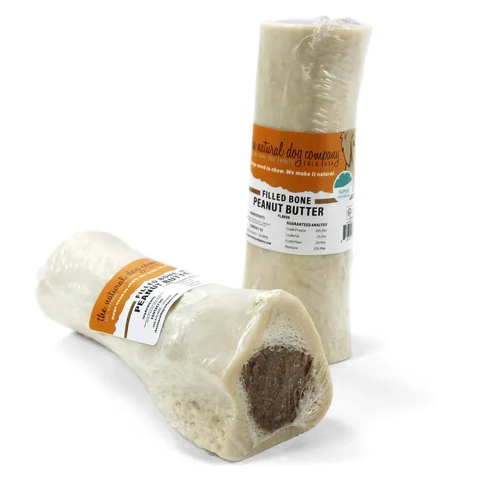 Filled Bone 3" and 5" Tough Dog Chews in a variety of flavors