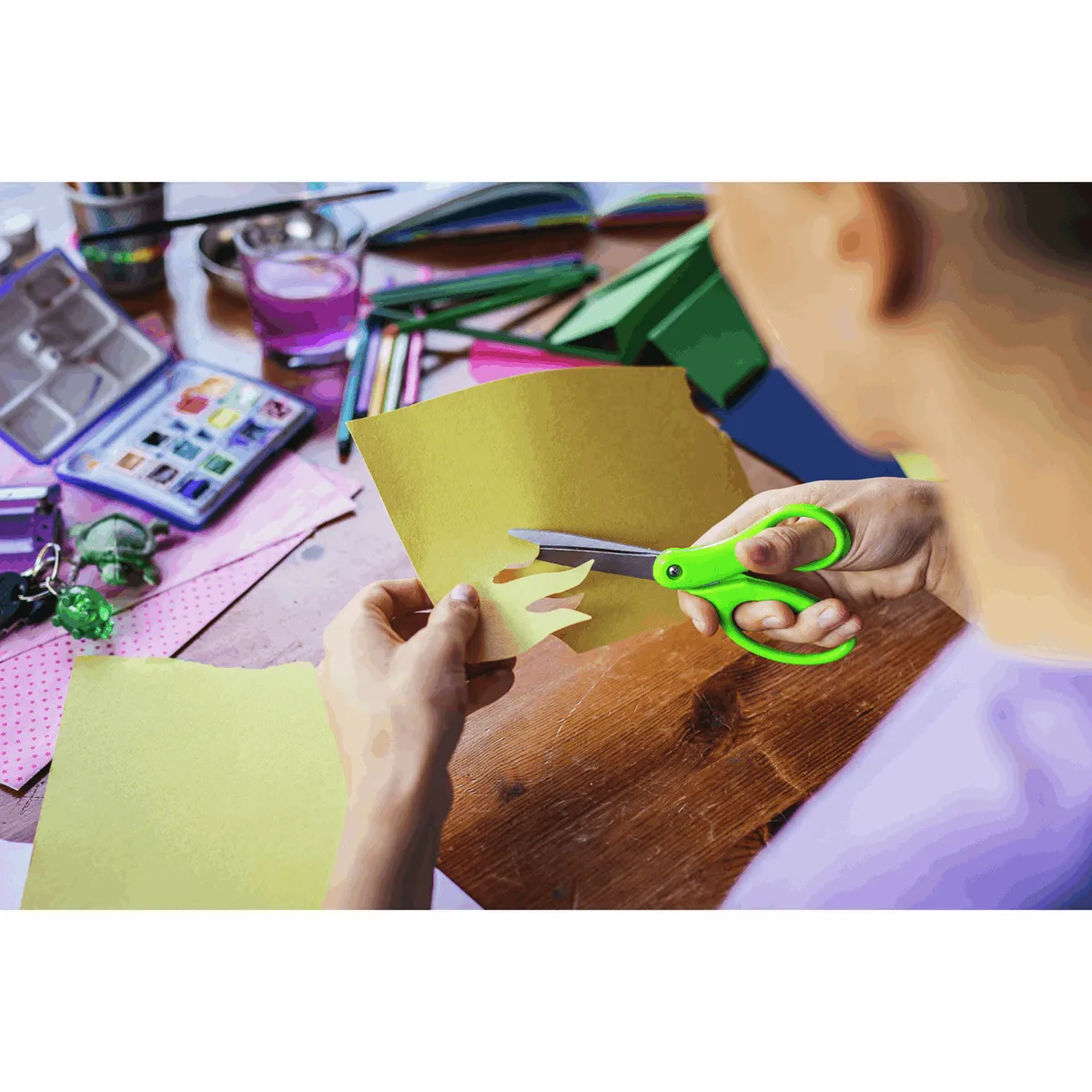 Fiskars Scissors Students: Antimicrobial: Pointed: 18cm | Paper Fabric Sewing Accessory