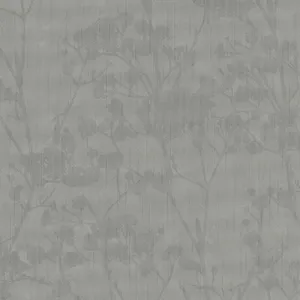 Floral Motifs Textured Dark Grey 6833-10 Wallpaper