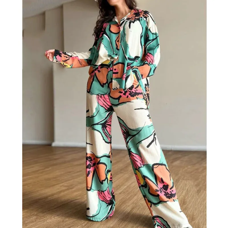 Floral Printed Wide Leg Set