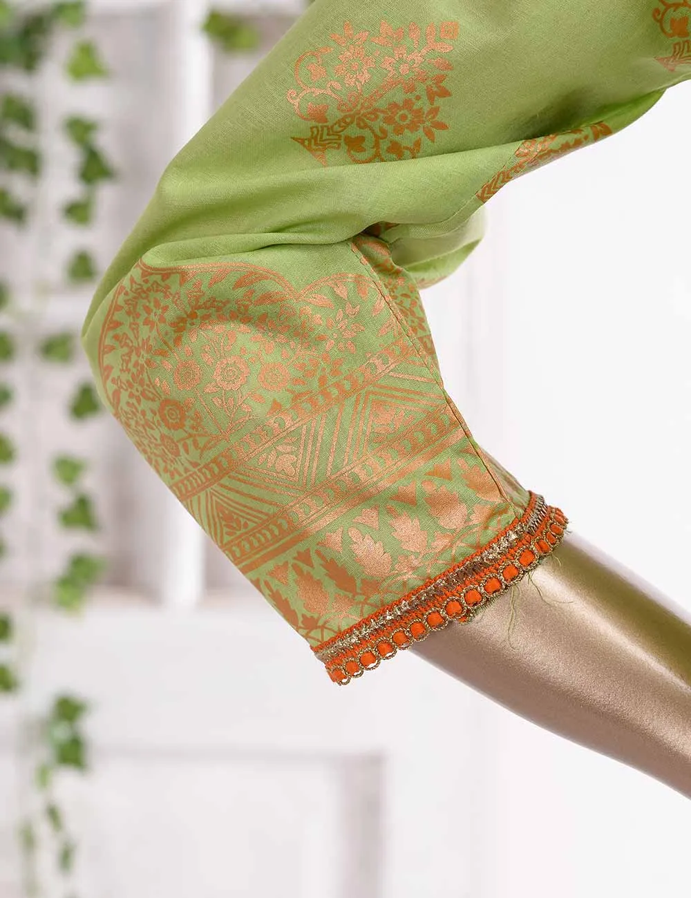 FM-1C - Ethnic Tales | 3 Pc Unstitched Gold Printed Lawn Dress