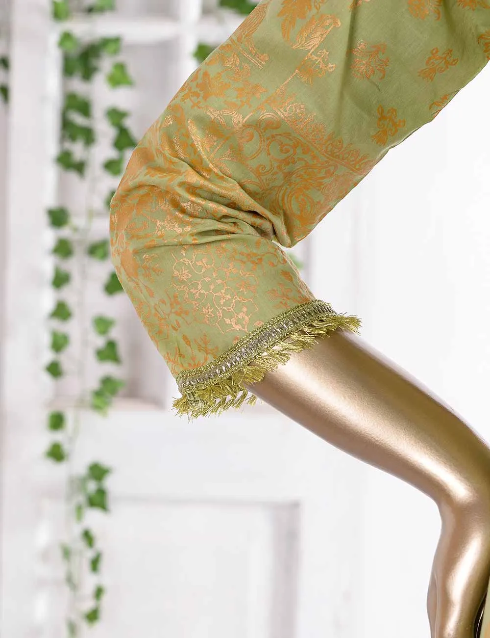 FM-2C - Cherry Blossom | 3 Pc Unstitched Gold Printed Lawn Dress