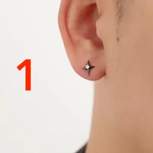 Four Pointed Star Stud Earrings