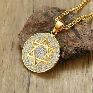 Freemason Star of David Stainless Steel Necklace