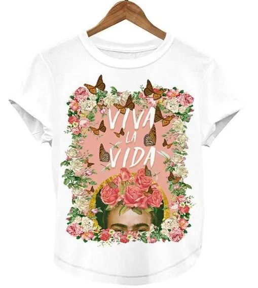 Frida Kahlo Viva La Vida T-Shirt Women's Graphic Tee