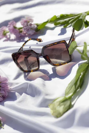 Front Lens Chunky Square Angled Sunglasses